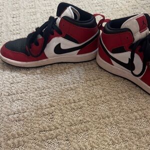 Nike Kids Air Jordan Red and Black High-Top Sneakers